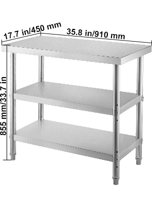 Nerezový Stôl 91 X 45 X 85 Cm – Obrázok 2
