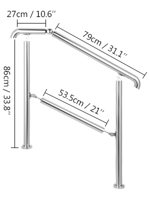 Nerezové Schodiskové Zábradlie (1,01m) – Obrázok 2
