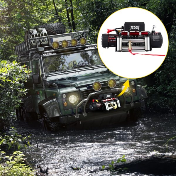 Elektrický Navijak 12V 6t 28m S Kovovým Lanom – Obrázok 2