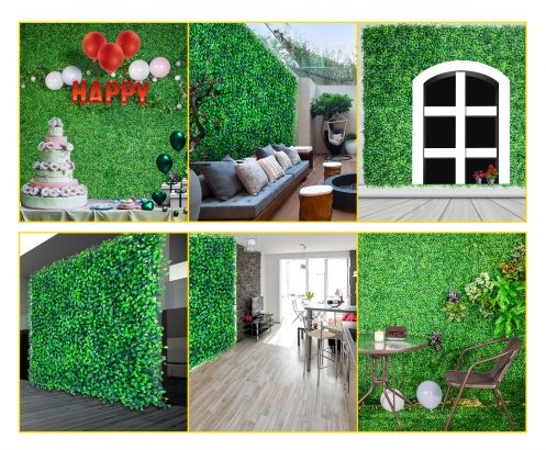 Panel Z Rastlín Umelého Buxusu 12 Balení – 50 X 50 Cm – Obrázok 2