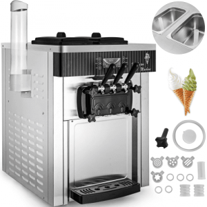 Stroj Na Výrobu Točenej Zmrzliny 2200W 3 Trysky 20-28l/H (Nerezový)