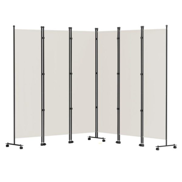 Oddeľovač Kancelárií, Skladací 6 Panelový (Biely) 3 X 1,8m – Obrázok 3