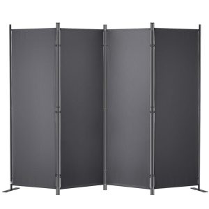 Oddeľovač Kancelárií, Skladací 4 Panelový (Tmavosivý) 2,24 X 1,7m