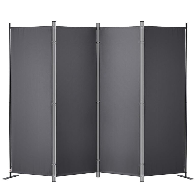 Oddeľovač Kancelárií, Skladací 4 Panelový (Tmavosivý) 2,24 X 1,7m