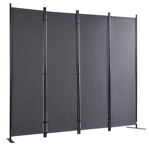 Oddeľovač Kancelárií, Skladací 4 Panelový (Tmavosivý) 2,24 X 1,7m – Obrázok 4
