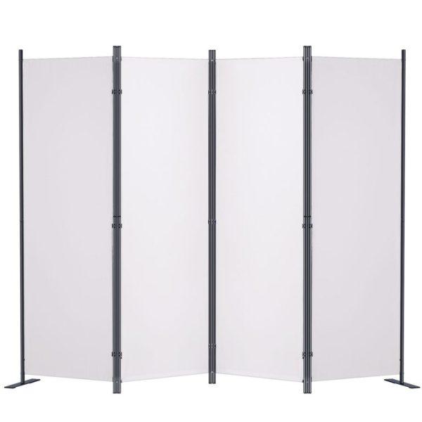 Oddeľovač Kancelárií, Skladací 4 Panelový (Biely) 2,24 X 1,7m