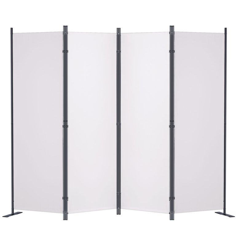 Oddeľovač Kancelárií, Skladací 4 Panelový (Biely) 2,24 X 1,7m