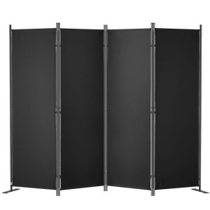 Oddeľovač Kancelárií, Skladací 4 Panelový (Čierny) 2,24 X 1,7m