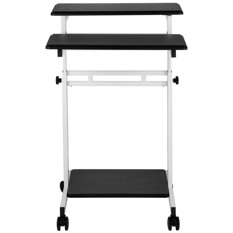 Nastaviteľný Stôl Biely Na Kolieskach (87 – 119cm) – Obrázok 4