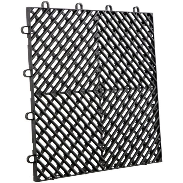 Zámkové Gumové Dlaždice 50ks, Čierne (30,5 X 30,5 Cm) – Obrázok 2