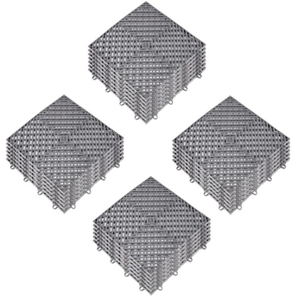 Zámkové Gumové Dlaždice 25ks, Sivé (30,5 X 30,5 Cm)