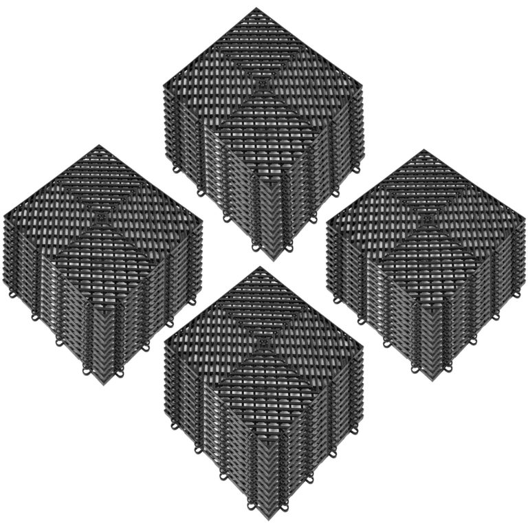 Zámkové Gumové Dlaždice 50ks, Čierne (30,5 X 30,5 Cm)