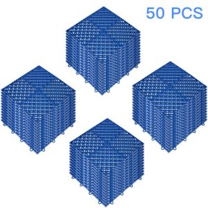 Zámkové Gumové Dlaždice 50ks, Modré (30,5 X 30,5 Cm)