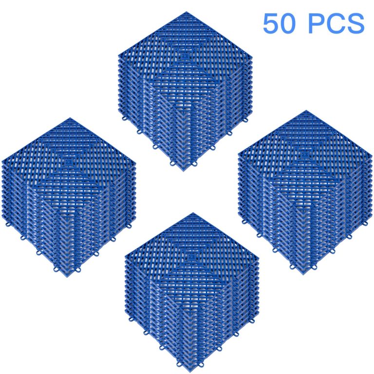 Zámkové Gumové Dlaždice 50ks, Modré (30,5 X 30,5 Cm)