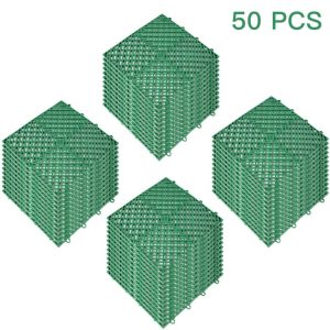 Zámkové Gumové Dlaždice 50ks, Zelené (30,5 X 30,5 Cm)