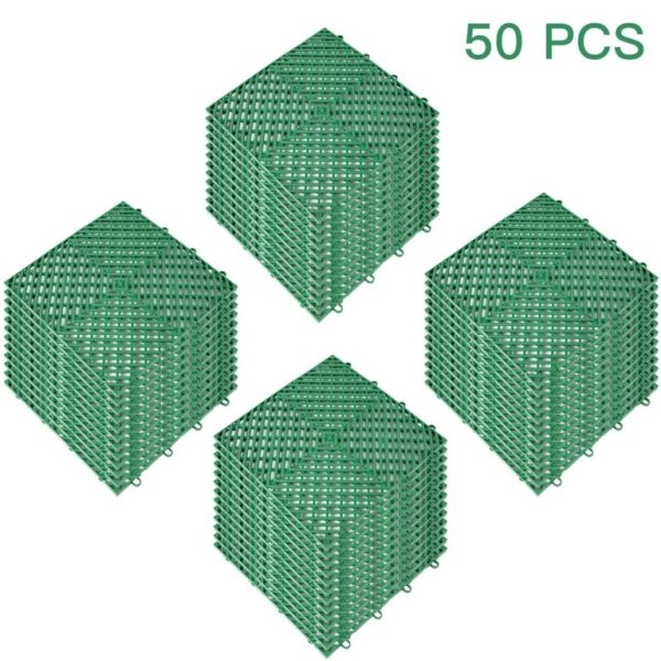 Zámkové Gumové Dlaždice 50ks, Zelené (30,5 X 30,5 Cm)