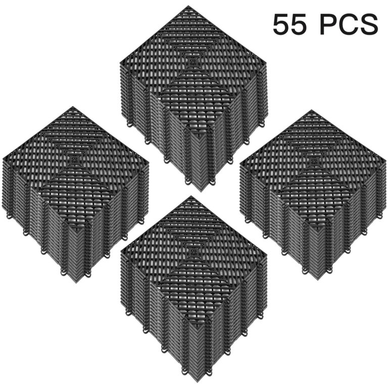 Zámkové Gumové Dlaždice 55ks, Čierne (30,5 X 30,5 Cm)