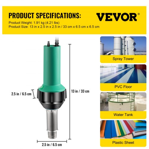 Teplovzdušná Zváračka + Príslušenstvo 8ks 1600W 220V PVC – Obrázok 4