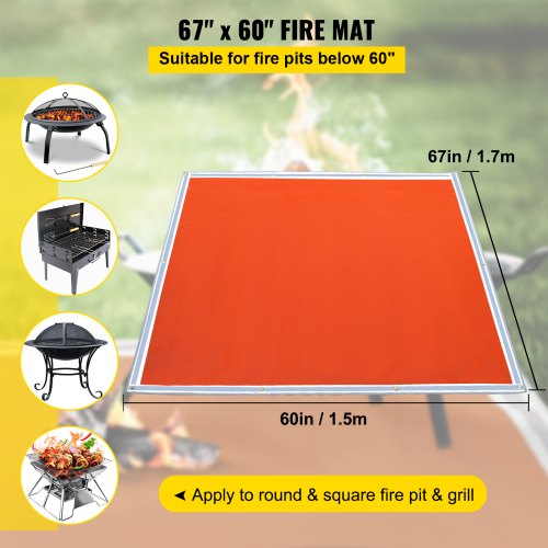 Zváračská Deka / Podložka Pod Gril Červená 1.7×1.5m – Obrázok 3