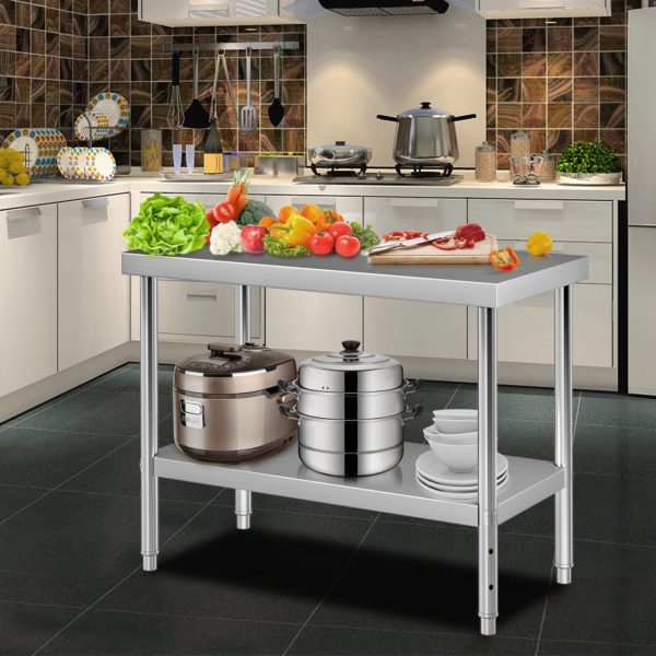 Nerezový Stôl 122 X 46 X 86 Cm – Obrázok 2