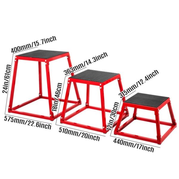 Jump Box 3ks (30 Cm, 45 Cm, 60 Cm) Červené – Obrázok 6