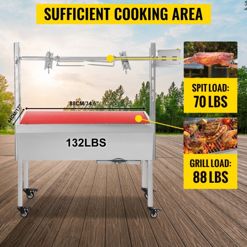 40kg Rotačný Gril Na Drevené Uhlie 94cm – Obrázok 4