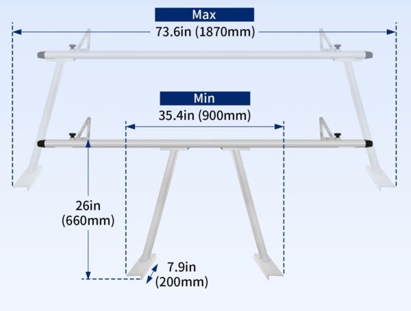 Stojan Na Korbu Pre Nákladné Autá, Nastaviteľná Dĺžka: 900-1870 Mm – Obrázok 3