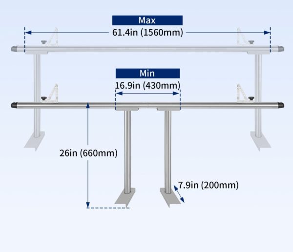 Stojan Na Korbu Pre Nákladné Autá, Nastaviteľná Dĺžka: 430-1560 Mm – Obrázok 3