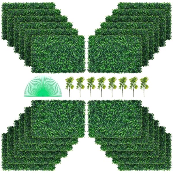 Panel Z Rastlín Umelého Buxusu UV 24ks – 60 X 40 4 Cm