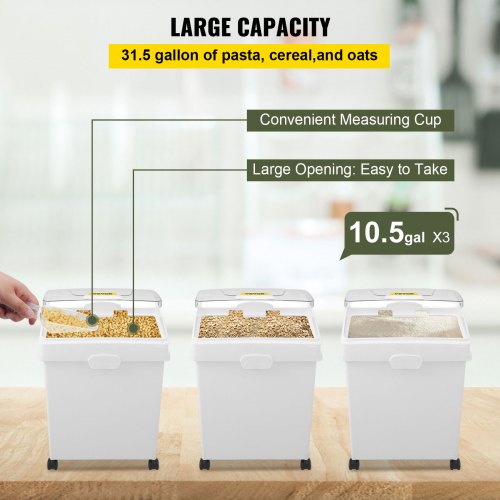 3 X 25L Nádoba Na Potraviny (Na Kolieskach) – Obrázok 4