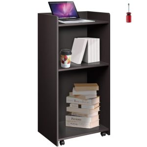 Drevený Rečnícky Pult S Kolieskami 40x120cm (Čierny)