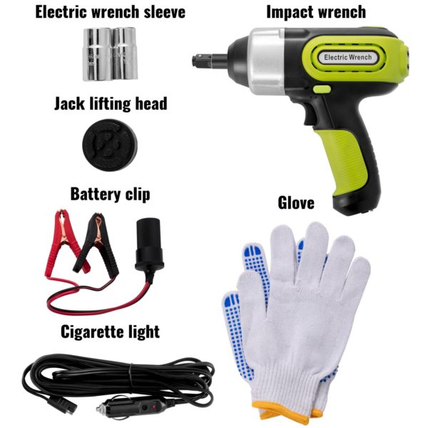 5t Elektrický Zdvihák A Elektrický Rázový Uťahovač 3v1 (Zelený) – Obrázok 4