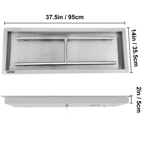 Plynové Ohnisko Z Nehrdzavejúcej Ocele (95 X 35,5 Cm) – Obrázok 4