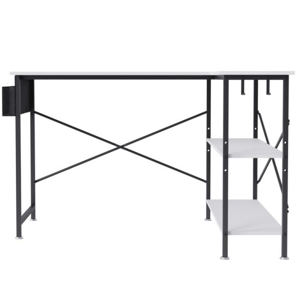 Rohový Kancelársky Stôl 120cm Biely – Obrázok 4