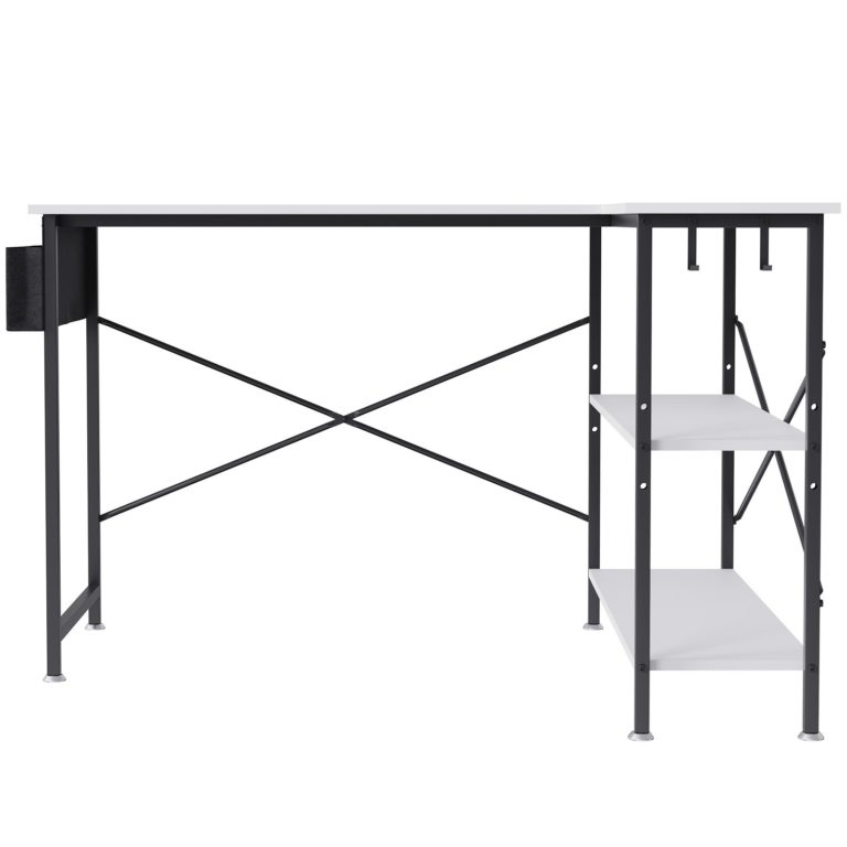 Rohový Kancelársky Stôl 120cm Biely – Obrázok 4