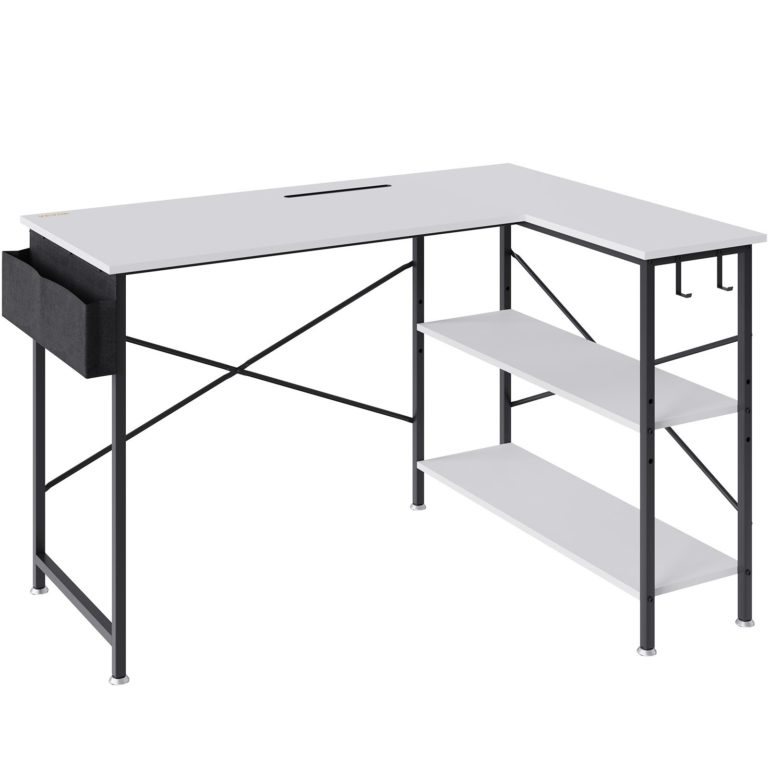 Rohový Kancelársky Stôl 120cm Biely – Obrázok 2