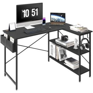 Rohový Kancelársky Stôl 120cm Čierny