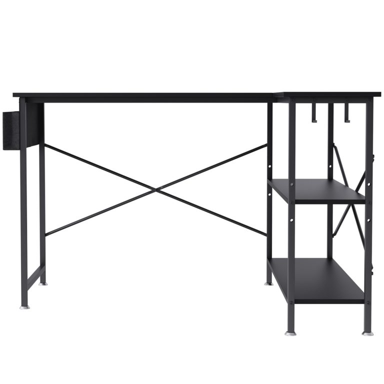 Rohový Kancelársky Stôl 120cm Čierny – Obrázok 4