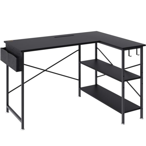 Rohový Kancelársky Stôl 120cm Čierny – Obrázok 2