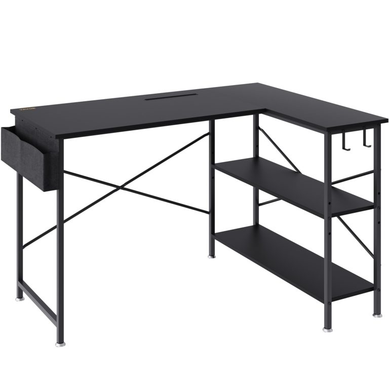 Rohový Kancelársky Stôl 120cm Čierny – Obrázok 2