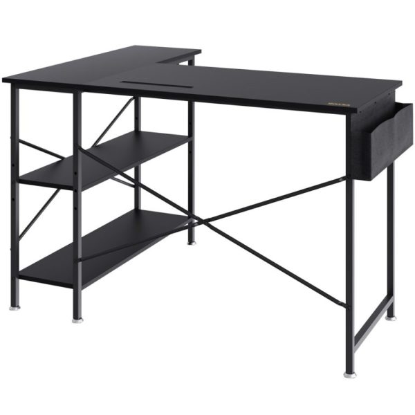Rohový Kancelársky Stôl 120cm Čierny – Obrázok 5