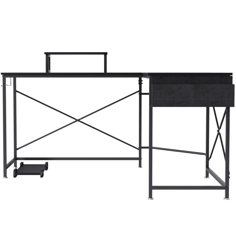 Rohový Kancelársky Stôl 150cm Čierny – Obrázok 4