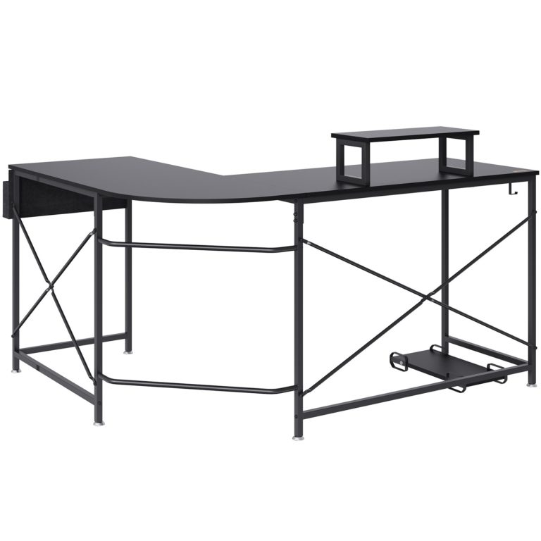 Rohový Kancelársky Stôl 150cm Čierny – Obrázok 5