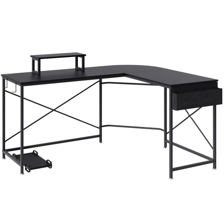 Rohový Kancelársky Stôl 150cm Čierny – Obrázok 6