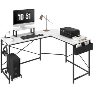 Rohový Kancelársky Stôl 150cm Biely