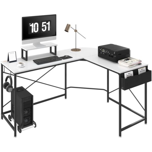 Rohový Kancelársky Stôl 150cm Biely
