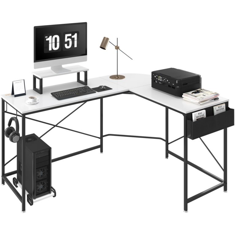 Rohový Kancelársky Stôl 150cm Biely