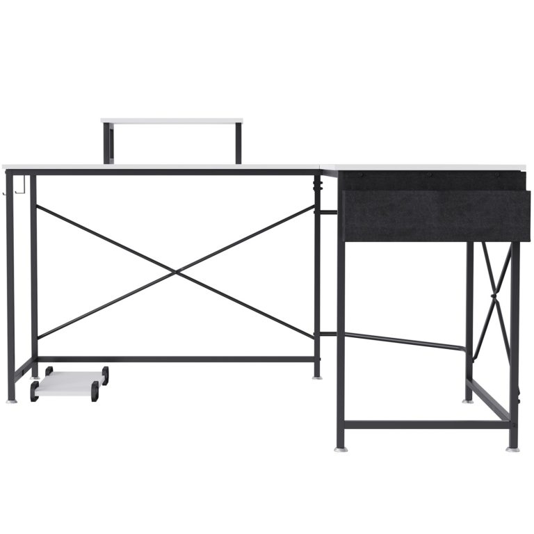 Rohový Kancelársky Stôl 150cm Biely – Obrázok 4