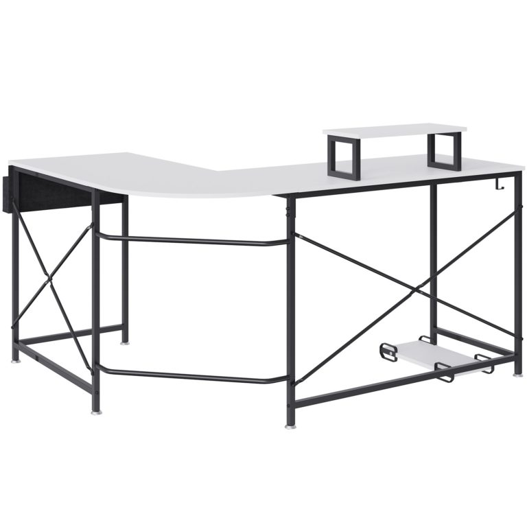 Rohový Kancelársky Stôl 150cm Biely – Obrázok 3