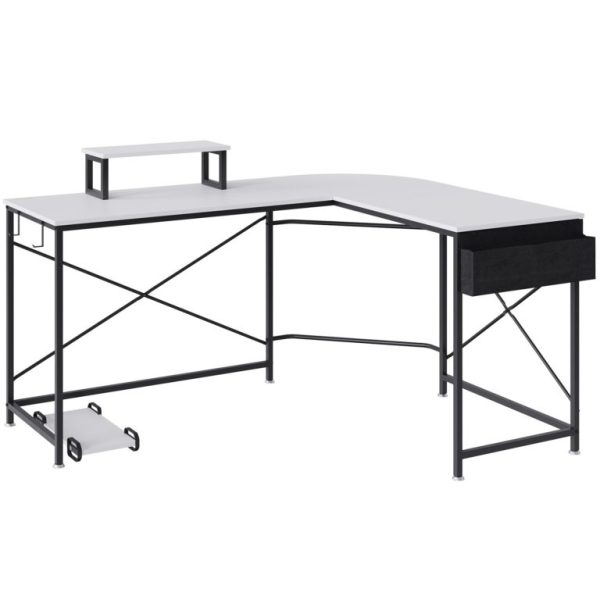 Rohový Kancelársky Stôl 150cm Biely – Obrázok 2